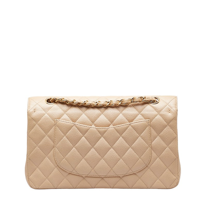 Chanel Beige Caviar Classic Double Flap with Gold Hardware