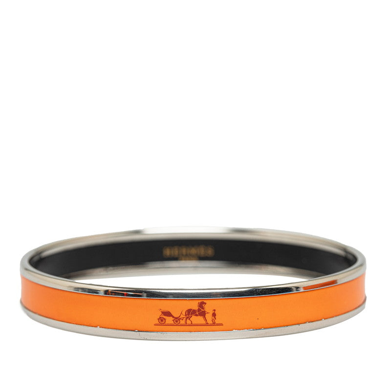 Hermes Caleche Printed Enamel Narrow Bangle Bracelet