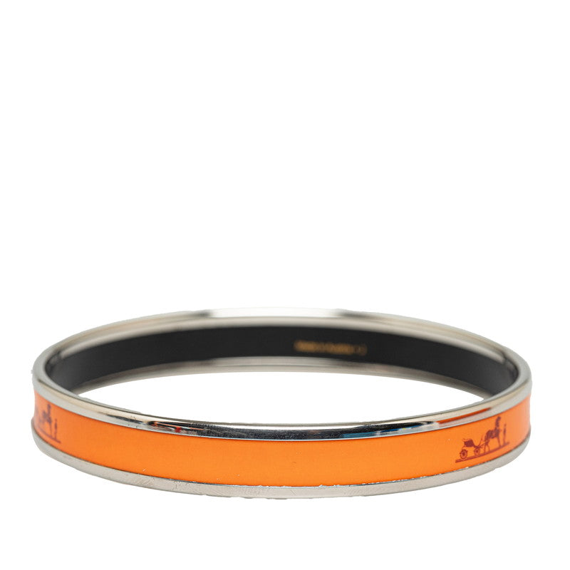 Hermes Caleche Printed Enamel Narrow Bangle Bracelet