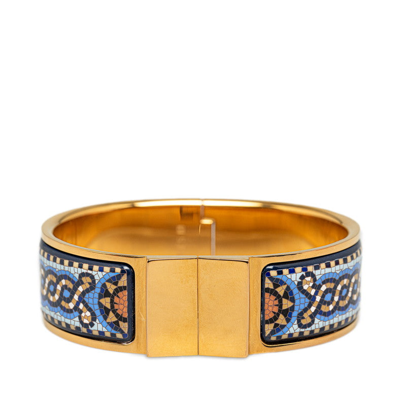 Hermes Blue Loquet Wide Enamel Bracelet