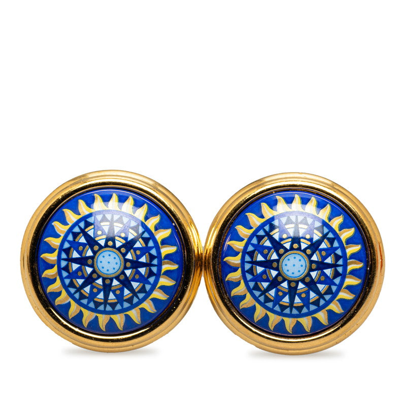 Hermes Enamel Clip On Earrings