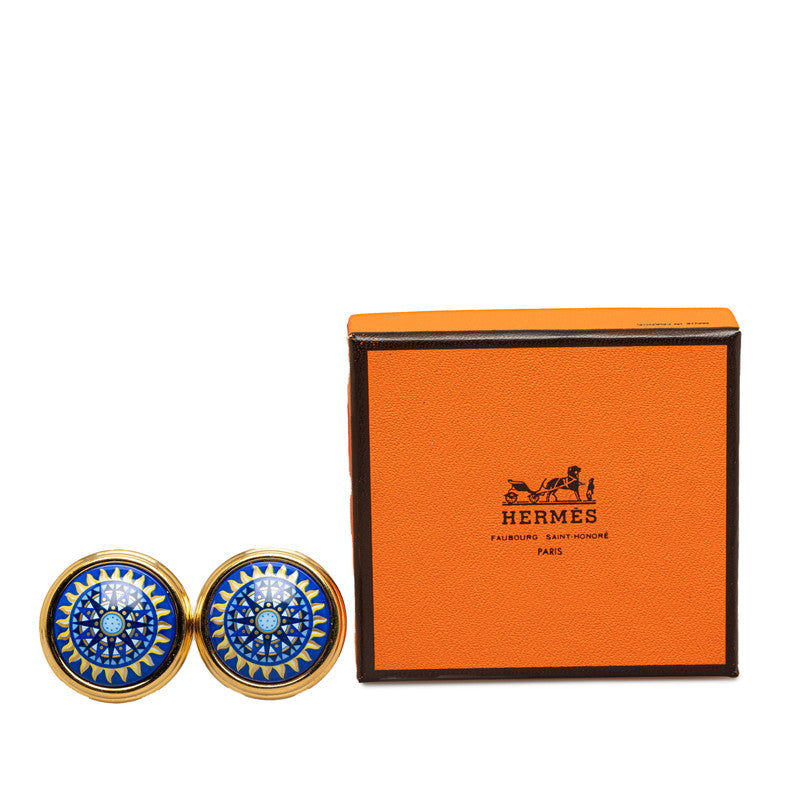 Hermes Enamel Clip On Earrings