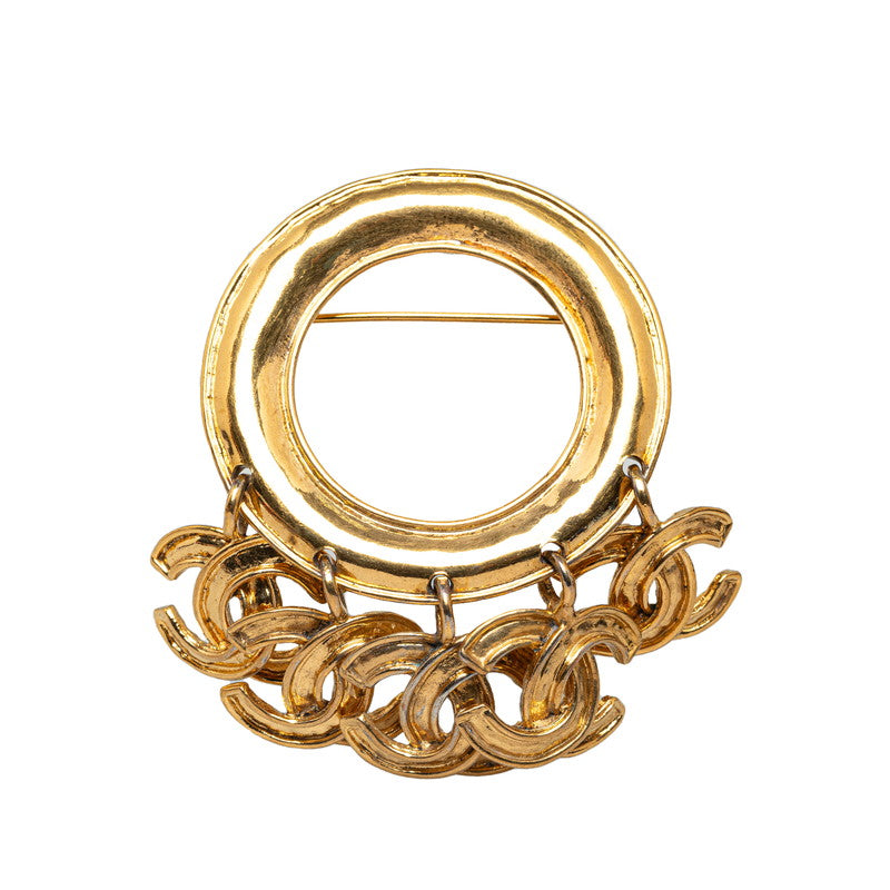 Chanel Vintage CC Charm Gold Plated Brooch