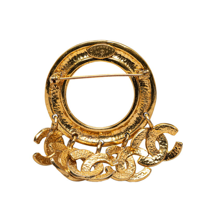 Chanel Vintage CC Charm Gold Plated Brooch