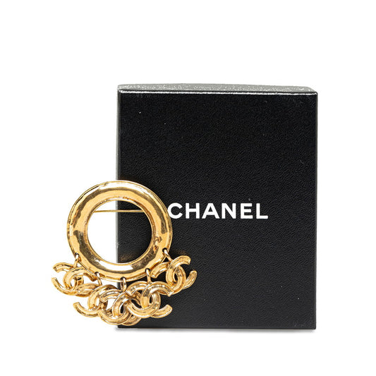 Chanel Vintage CC Charm Gold Plated Brooch
