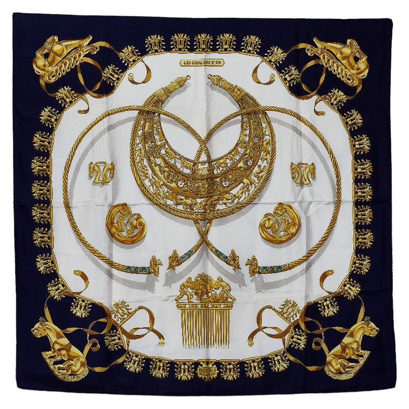 Hermes Les Cavaliers D'Or Silk Scarf