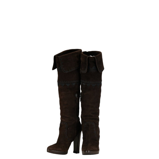 Hermes Suede Leather Knee-High Boots