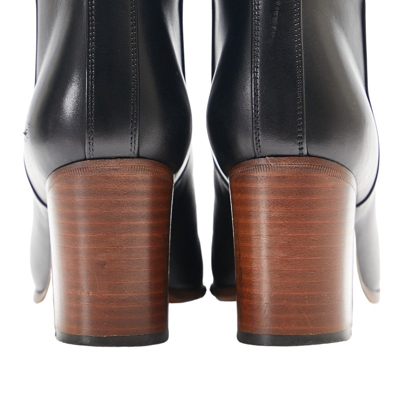 Celine Black Leather Mid-Calf Boots