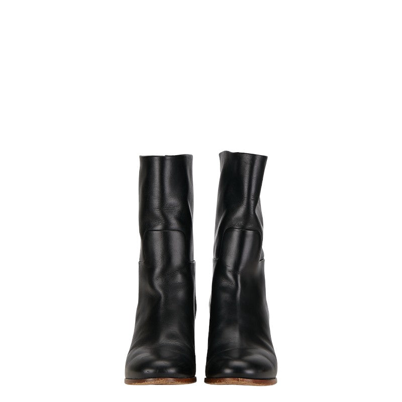 Celine Black Leather Mid-Calf Boots