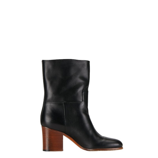 Celine Black Leather Mid-Calf Boots