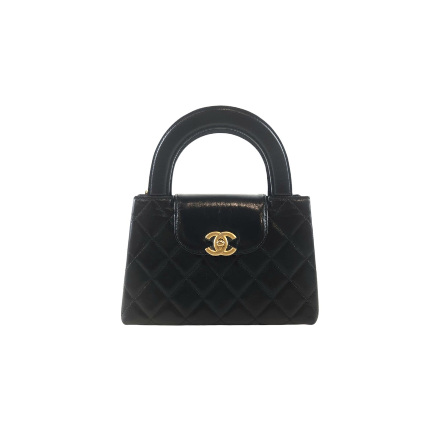 Chanel Small Kelly Shopper Black Aged Calfskin Brushed Gold Hardware