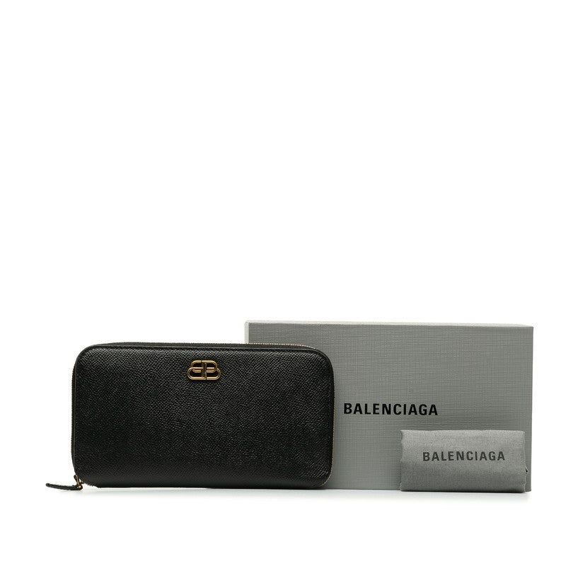 Balenciaga Bb Logo Round Zipper Long Wallet