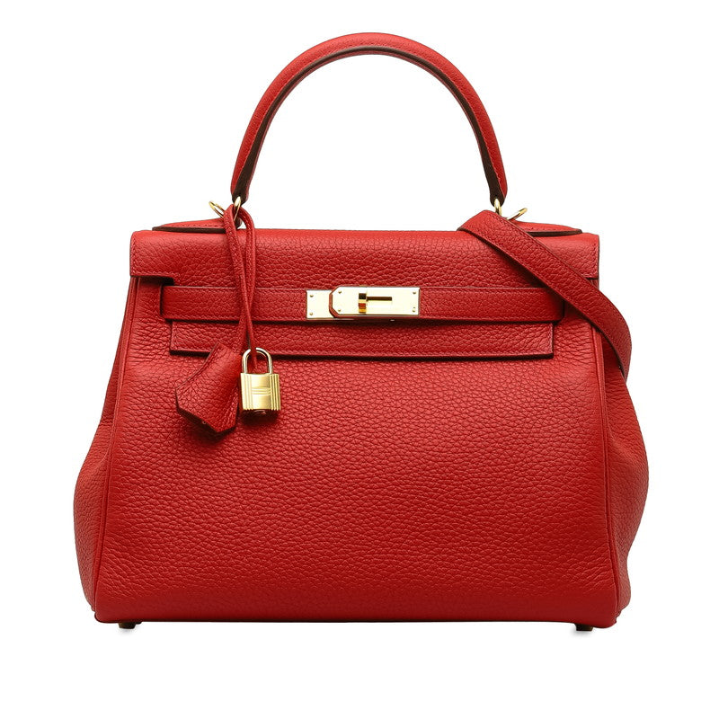 Hermes Kelly 28 Handbag Rose Texas Trillon Clemence