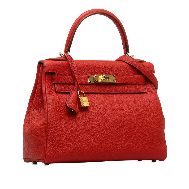 Hermes Kelly 28 Handbag Rose Texas Trillon Clemence