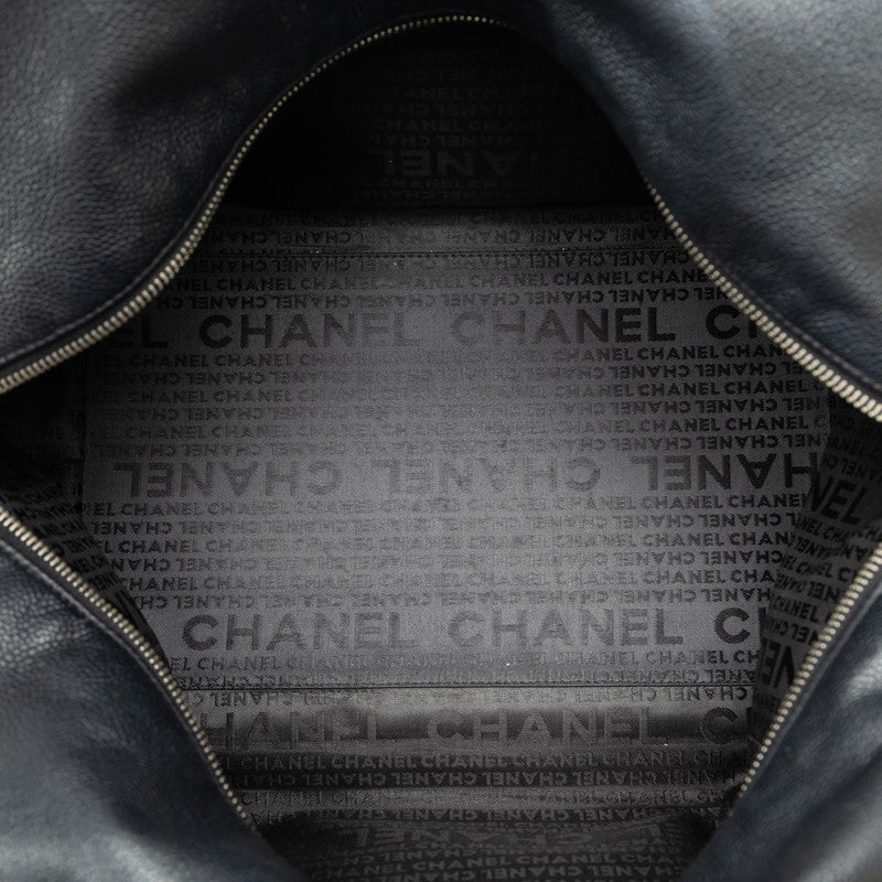 Chanel Coco Mark Boston Bag Black Matte Caviar Skin