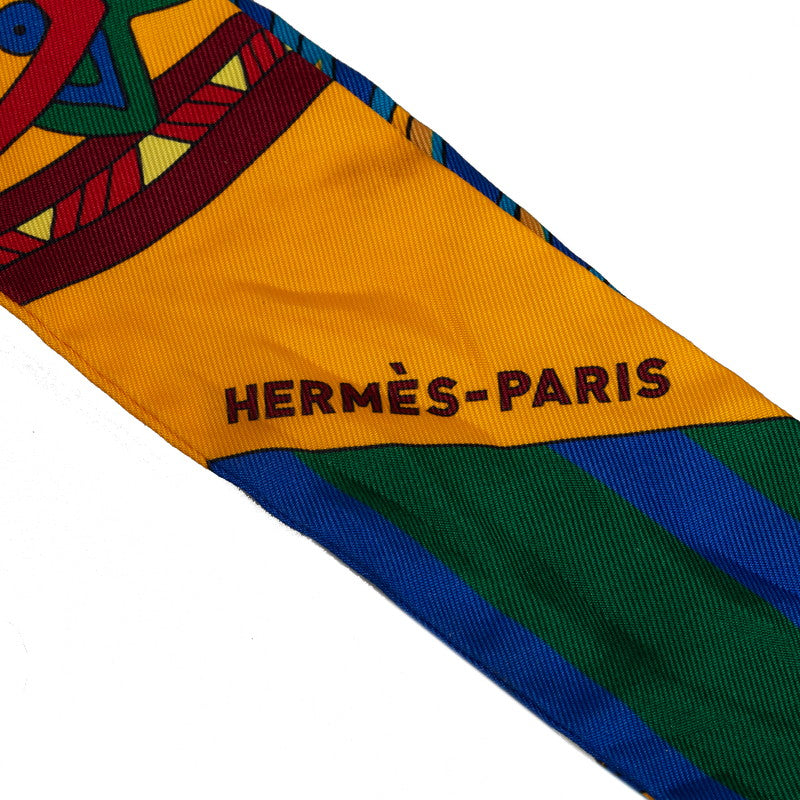 Hermes Twilly Flower Motif Silk Scarf