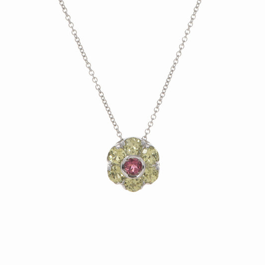 Pasquale Bruni Tourmaline x Garnet Flower Necklace