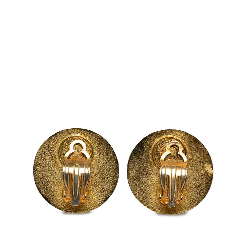 Hermes Pink Gold Leather Plated Serie Earrings