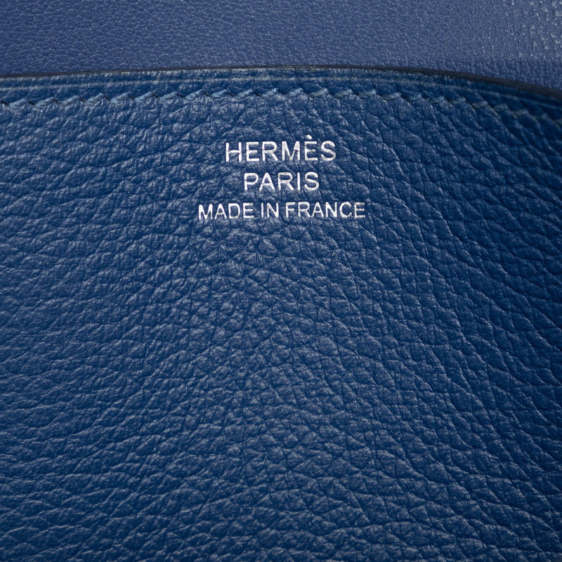 Hermes Togo Dogon Compact Blue Jean Wallet