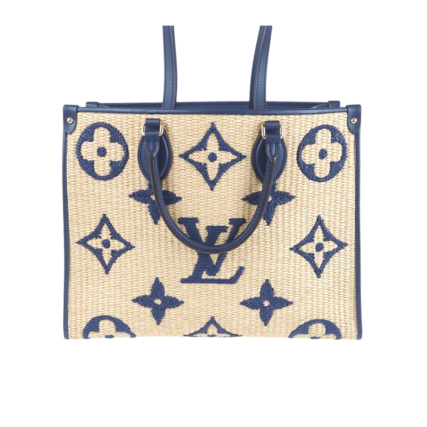 Louis Vuitton Raffia Calfskin Monogram Giant Onthego MM