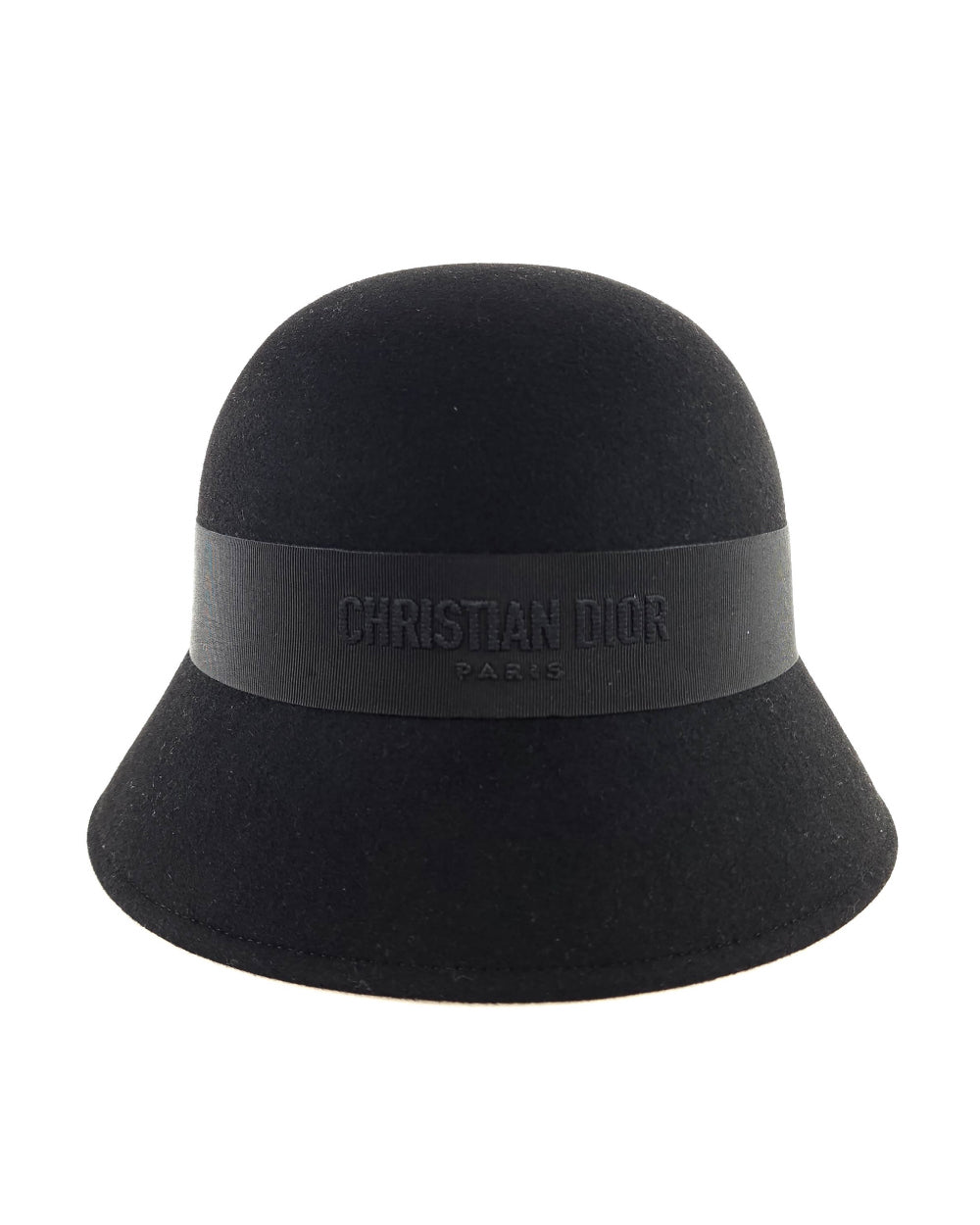 Dior D-Tulip Black Rabbit Felt Cloche Hat