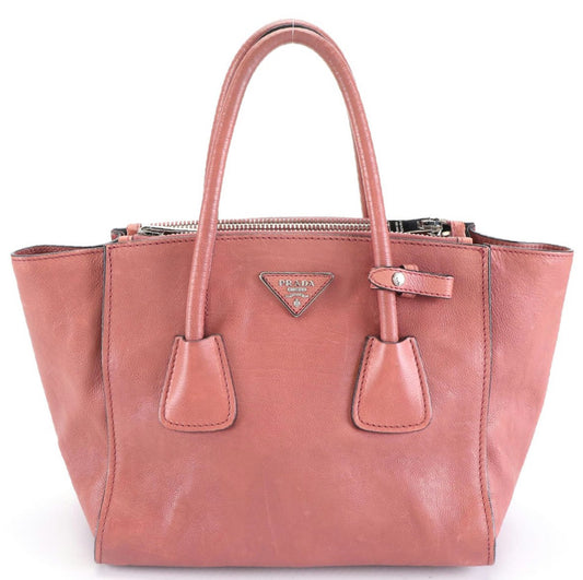 Prada Naturale Glace Calf Leather Twin Pocket Double Handle Tote Bag BN2619
