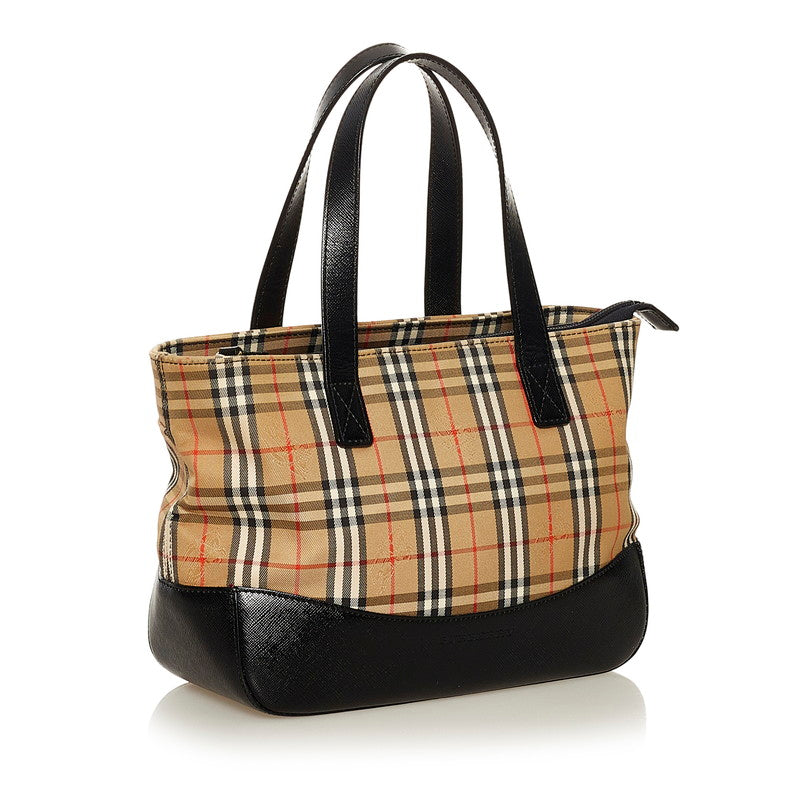 Burberry Brown Haymarket Check Canvas Handle Bag