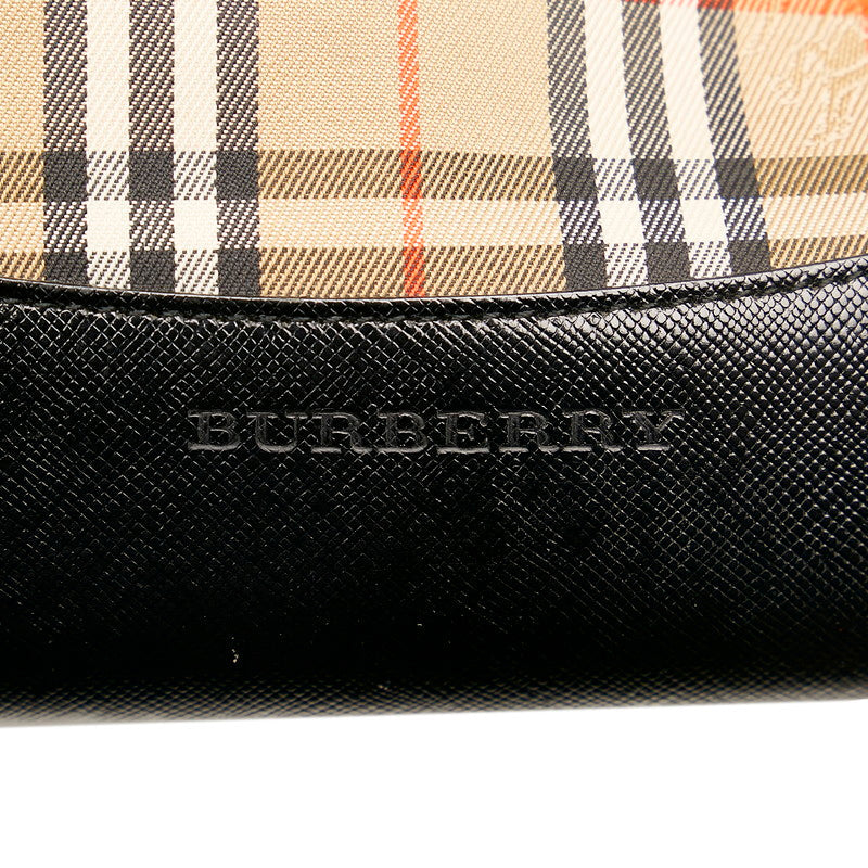 Burberry Brown Haymarket Check Canvas Handle Bag