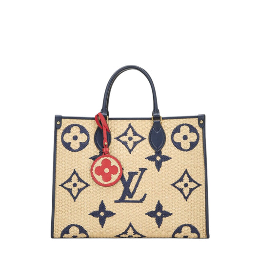 Louis Vuitton Raffia Calfskin Monogram Giant Onthego MM