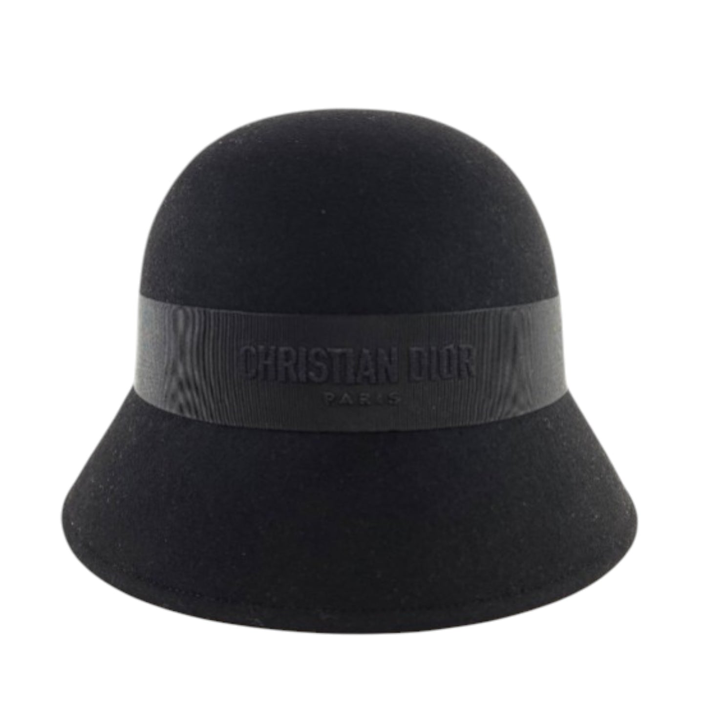 Dior D-Tulip Black Rabbit Felt Cloche Hat