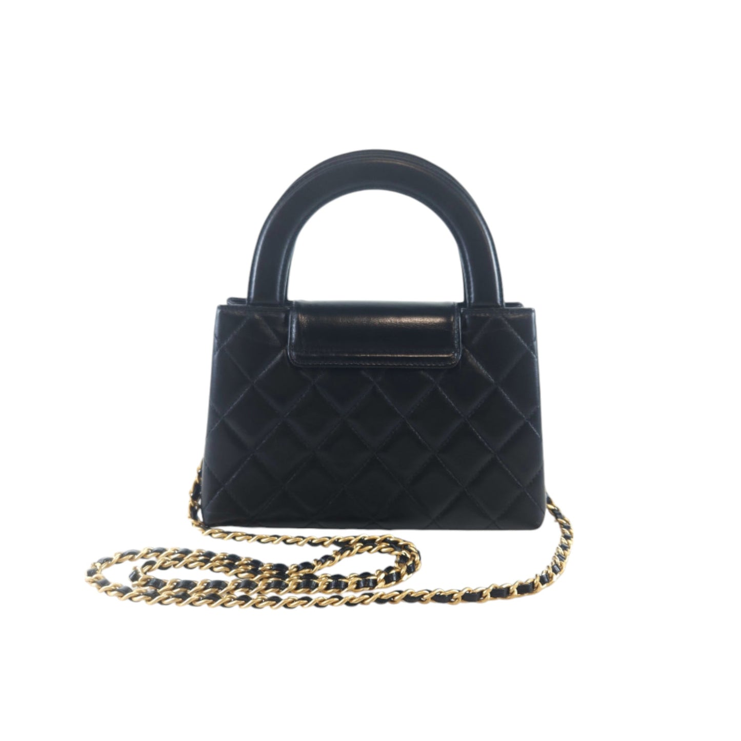 Chanel Small Kelly Shopper Black Aged Calfskin Brushed Gold Hardware