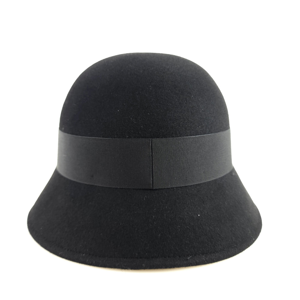 Dior D-Tulip Black Rabbit Felt Cloche Hat