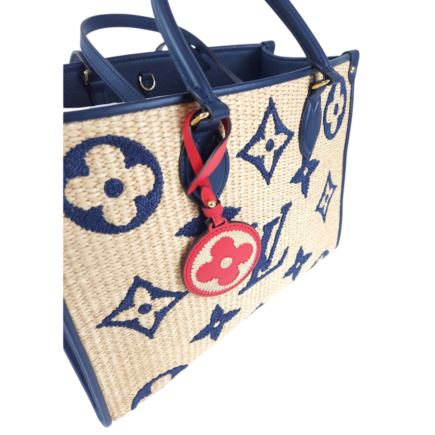 Louis Vuitton Raffia Calfskin Monogram Giant Onthego MM