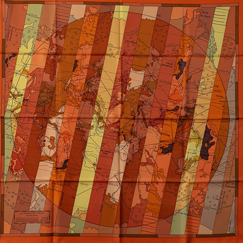 Hermes Le Monde Est Vaste Silk Scarf