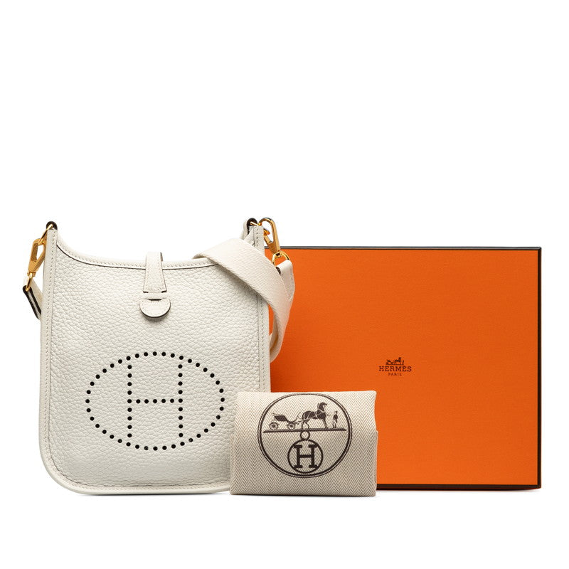 Hermes Evelyn Tpm Diagonal Shoulder Bag White Gold