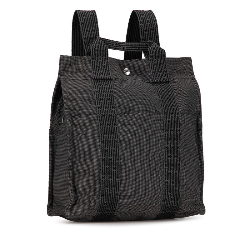 Hermes Black Canvas Herbag Zip Backpack