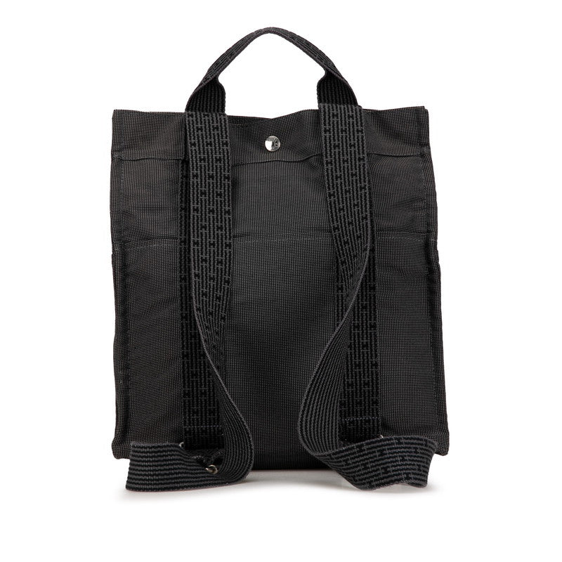 Hermes Black Canvas Herbag Zip Backpack