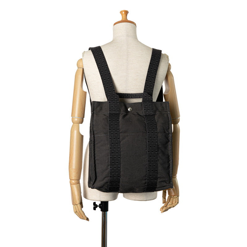 Hermes Black Canvas Herbag Zip Backpack