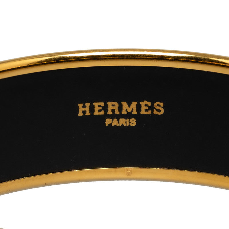 Hermes Emile Gm Cloisonne Bangle Gold Pink Multicolor Plated