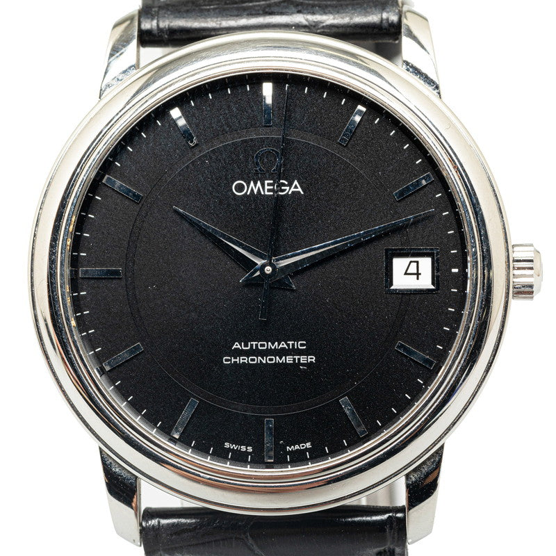 Omega Deville 34.7 MM, Steel on Leather Strap