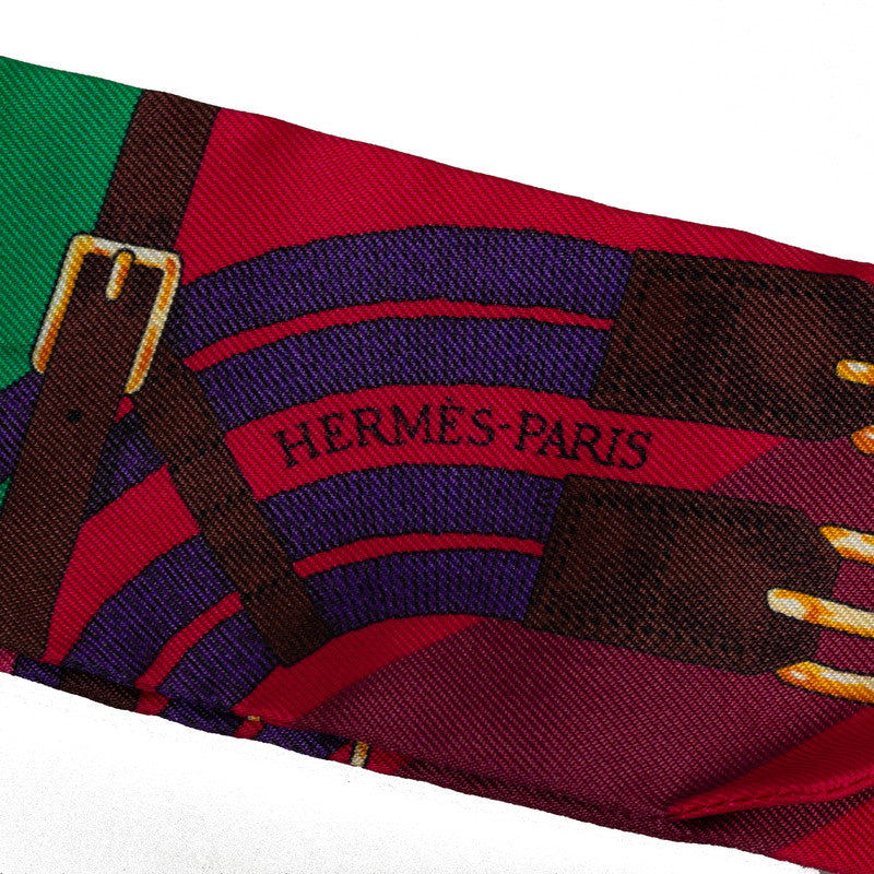 Hermes Twilly All-over Pattern Silk Scarf