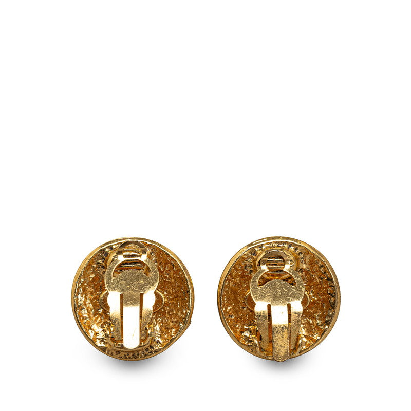 Chanel Vintage Coco Mark Gold Plated Earrings