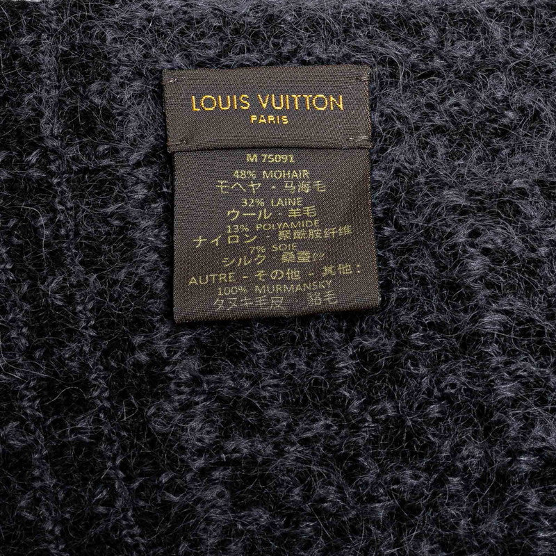 Louis Vuitton Black Wool Mink Fur Scarf