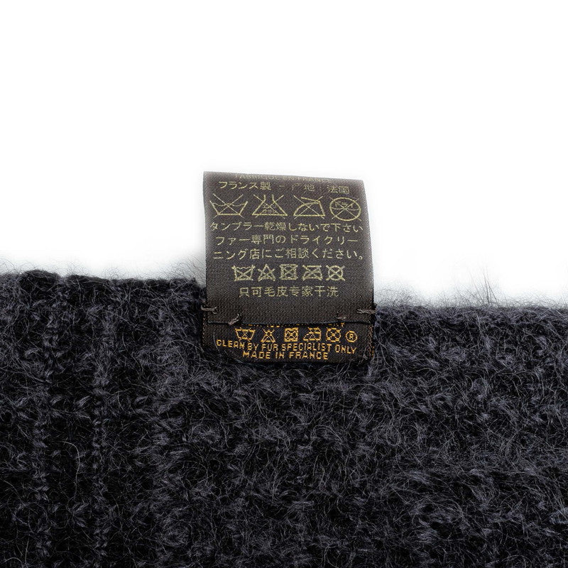 Louis Vuitton Black Wool Mink Fur Scarf