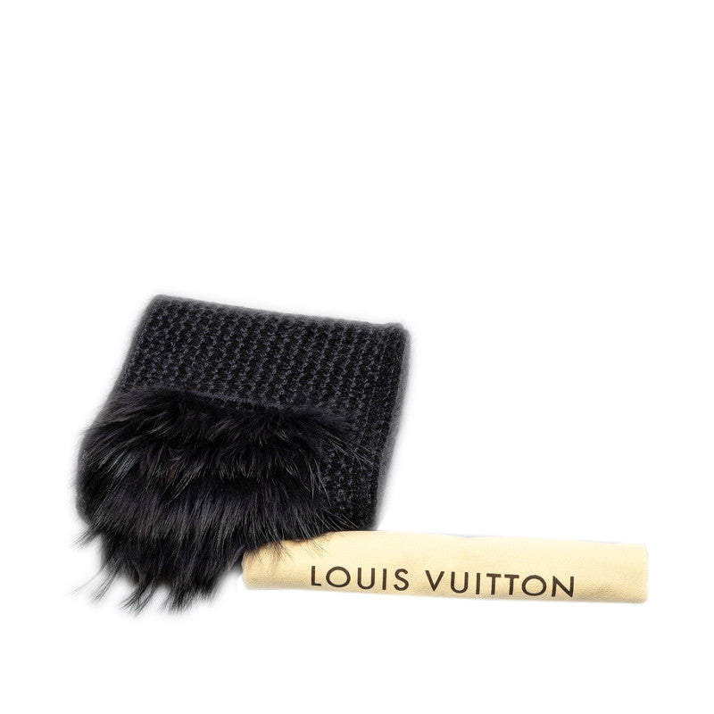 Louis Vuitton Black Wool Mink Fur Scarf