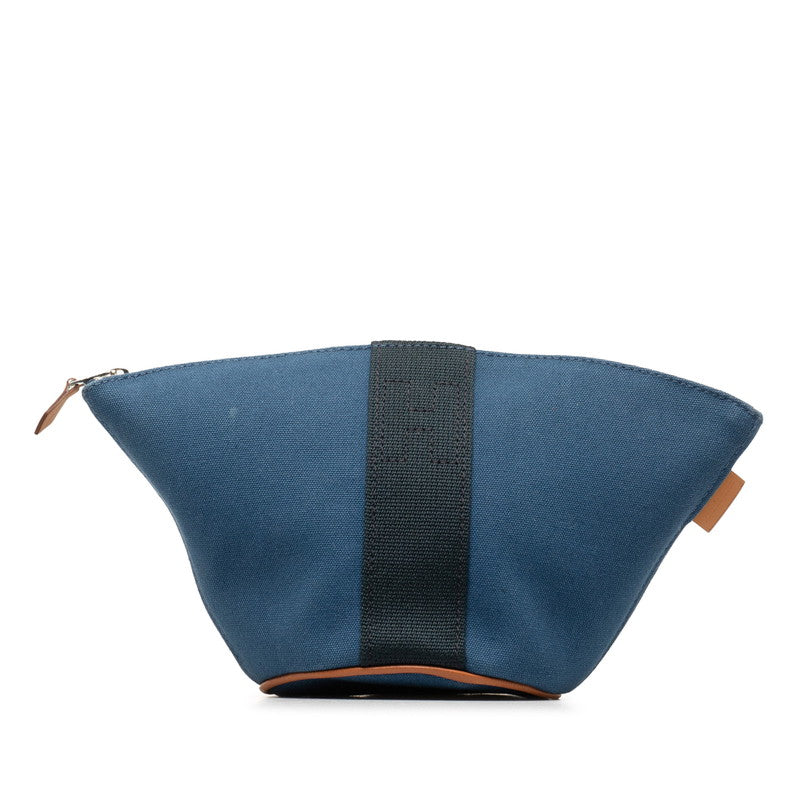 Hermes Canvas Palmyre Pouch Blue