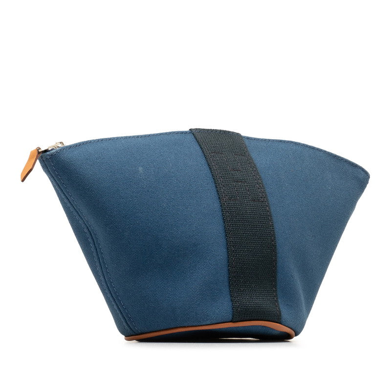 Hermes Canvas Palmyre Pouch Blue