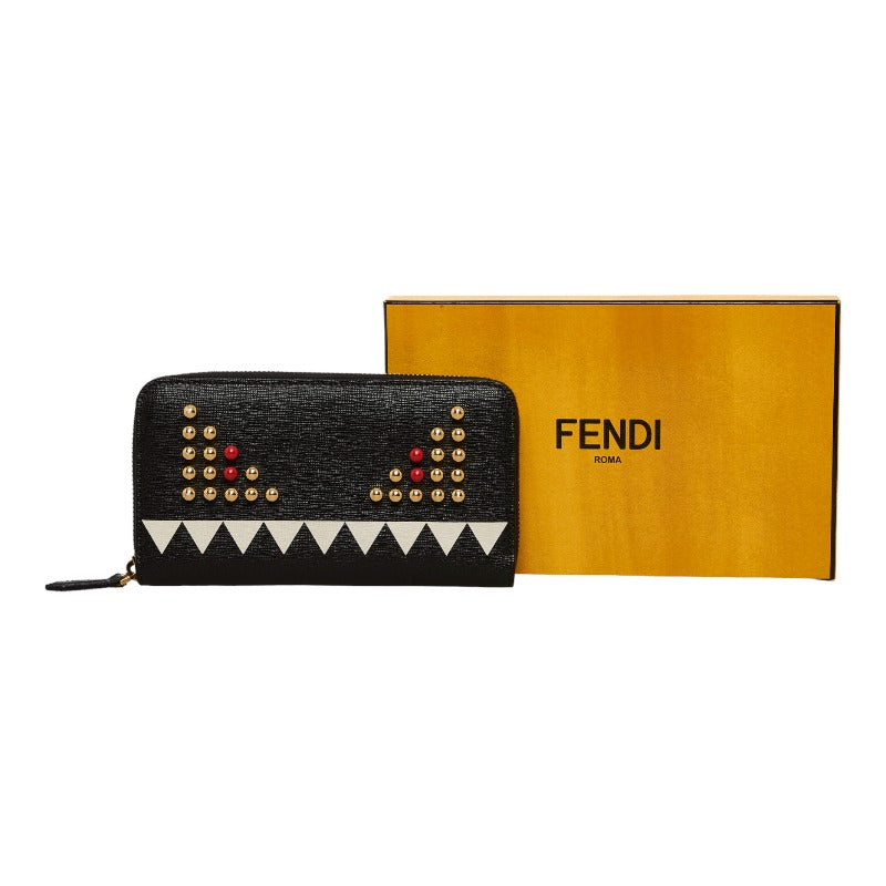 Fendi Monster Eyes Studded Long Wallet