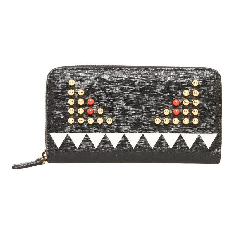 Fendi Monster Eyes Studded Long Wallet