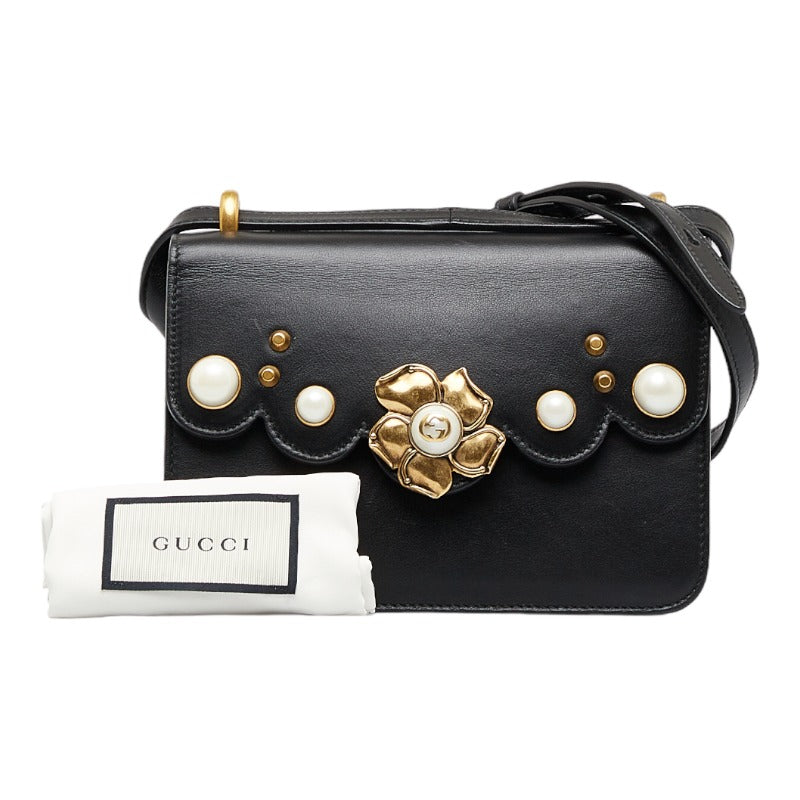 Gucci Calfskin Peony Shoulder Bag